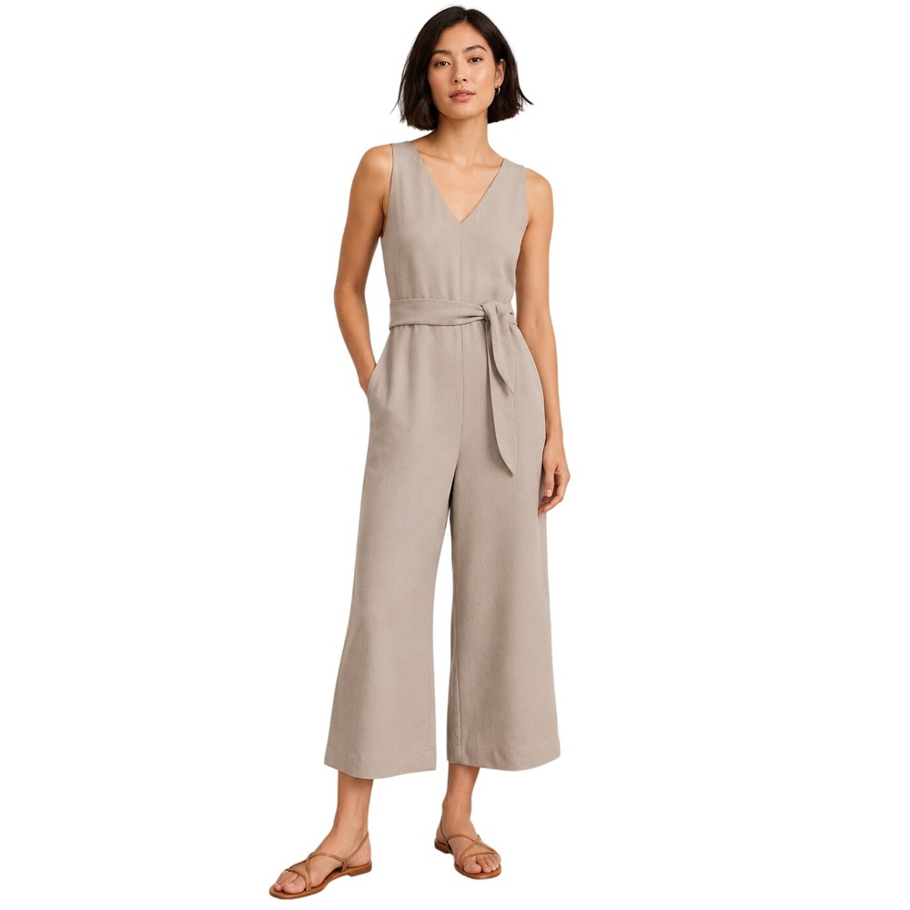 Aritzia Wilfred Écoulement V Jumpsuit Size 2 Ashen Wide Leg Cutout Minimalist
